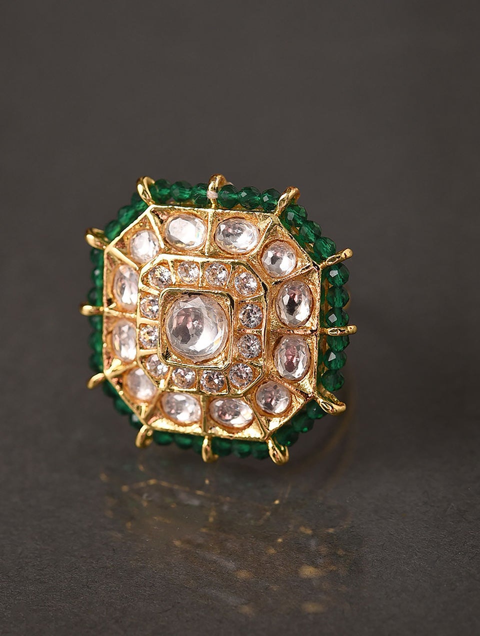 Green Gold Tone Ring