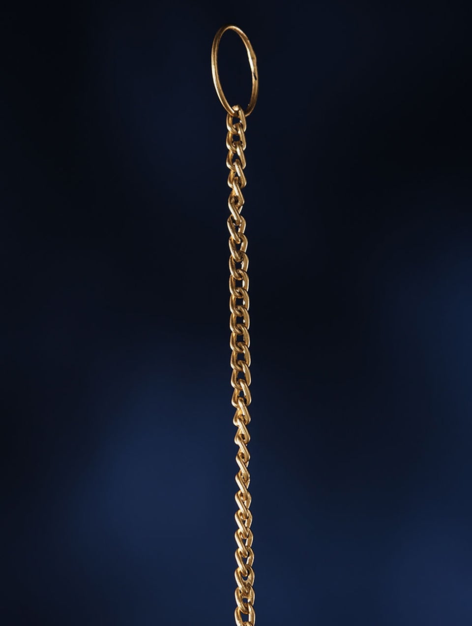 Golden Metal And Wooden Hanging Tea Light Holder With 3 Diyas