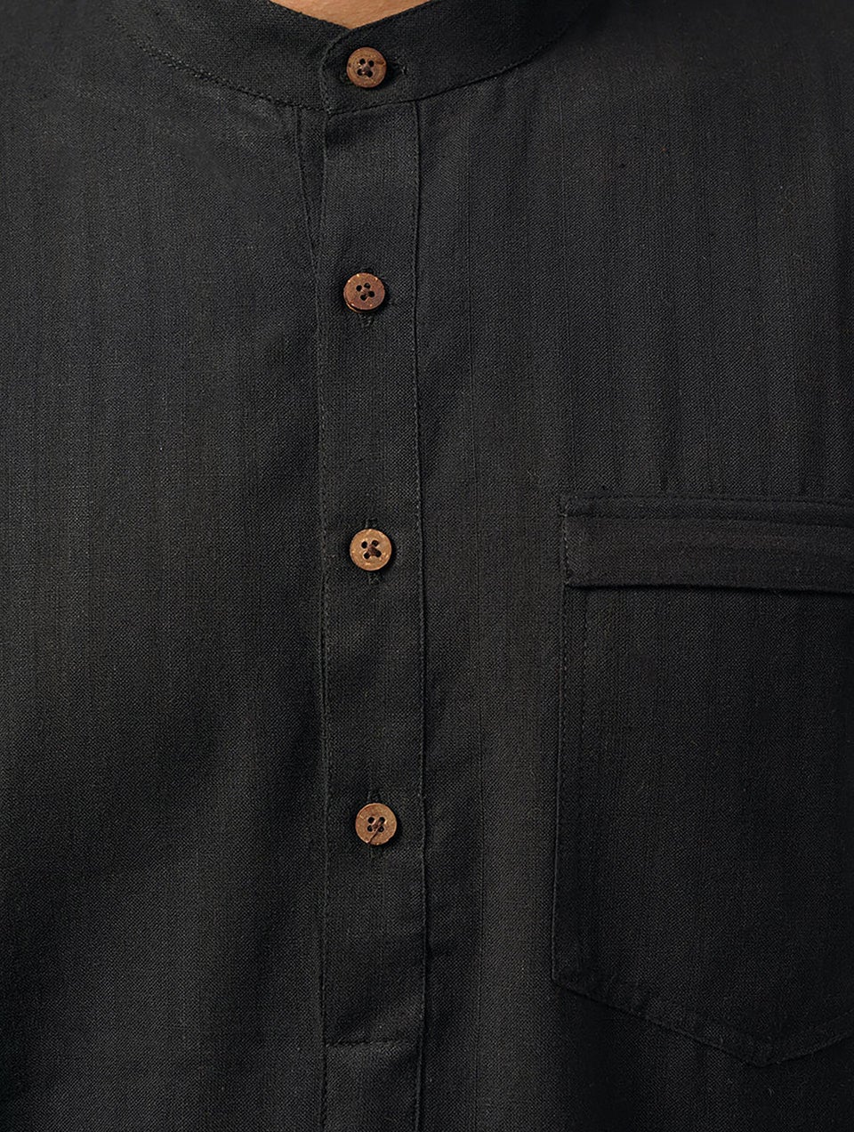 Men Black Cotton Regular Fit Kurta - 38