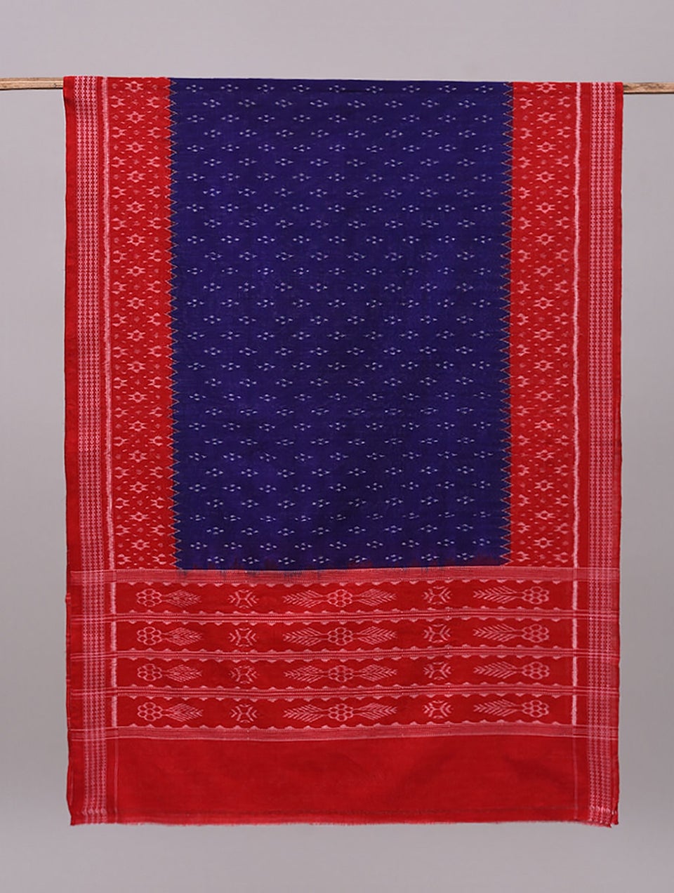 Women Red Handwoven Sambalpuri Ikat Cotton Dupatta