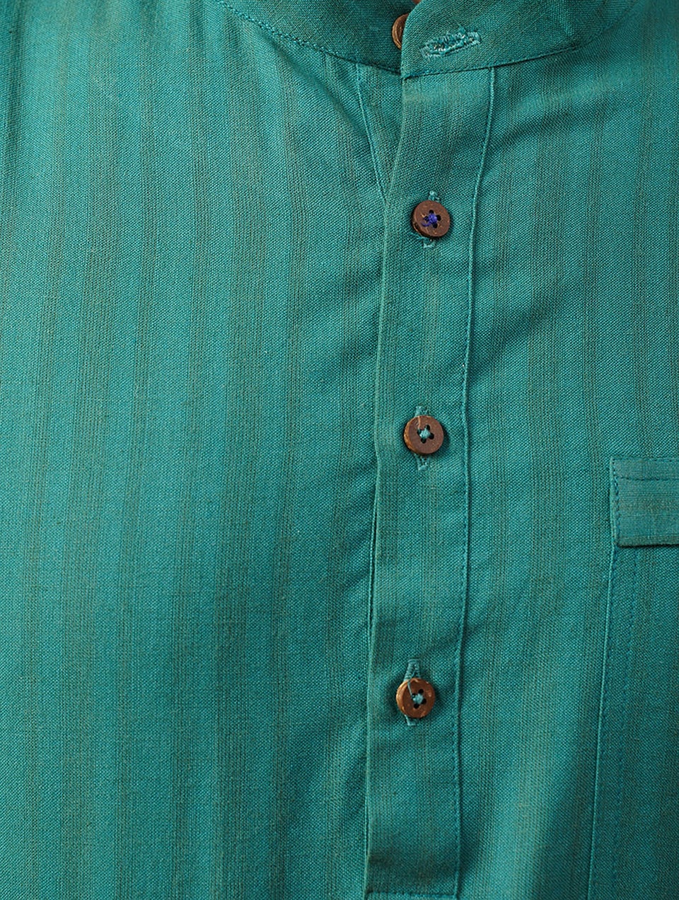 Men Teal Blue Cotton Round Neck Regular Fit Kurta - 38