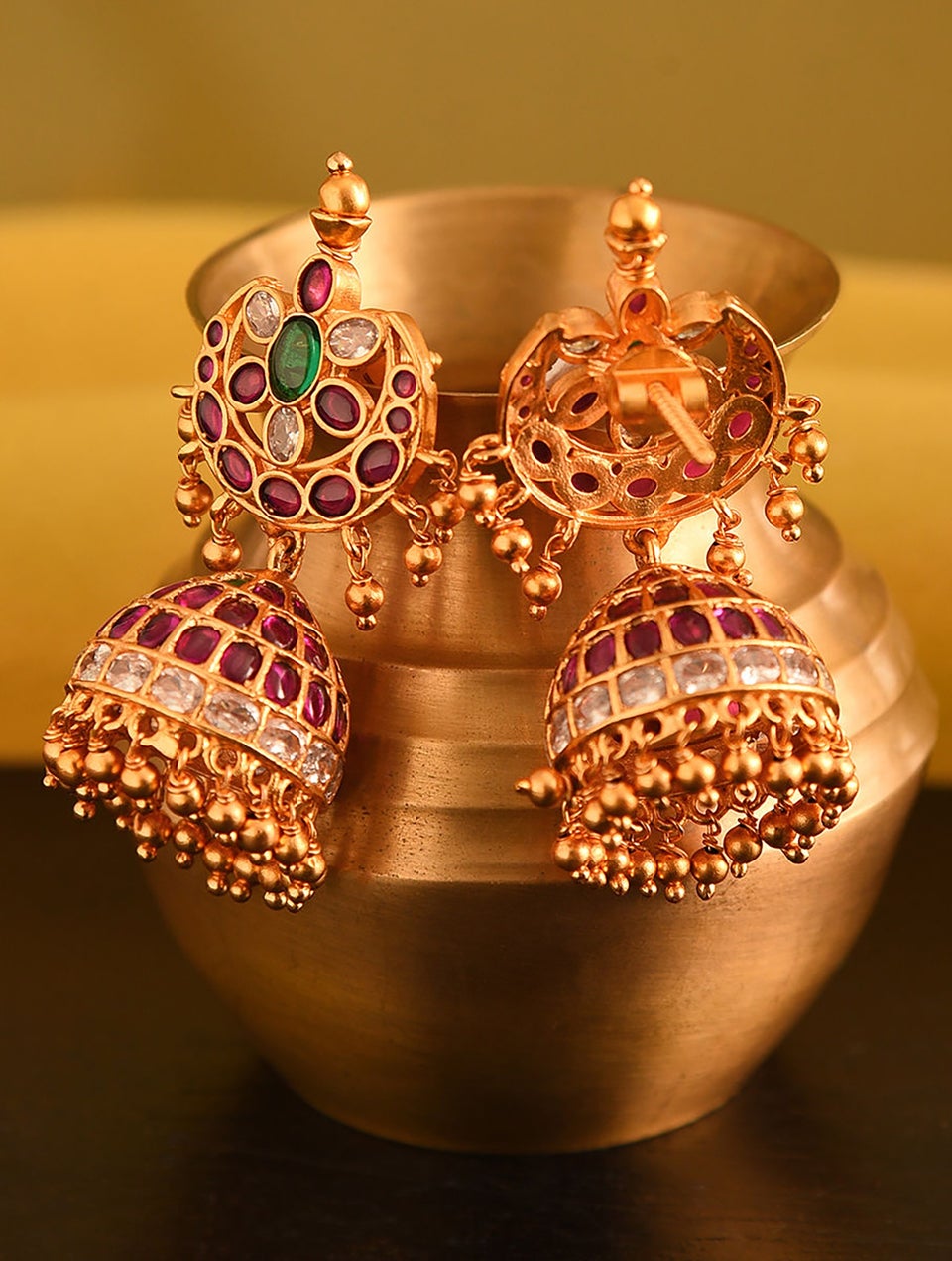 Women Gold Screw Brass Jhumki