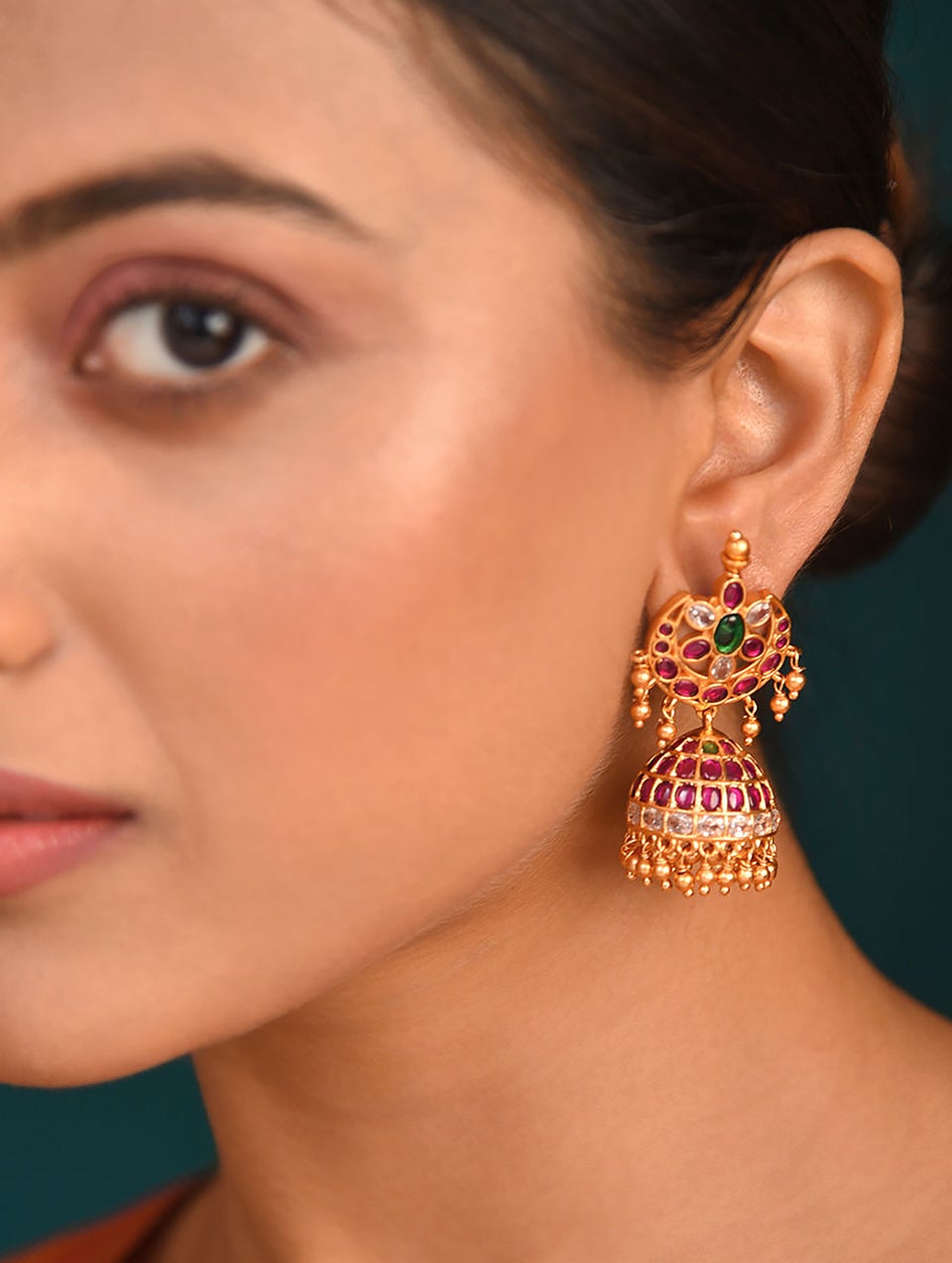 Women Gold Screw Brass Jhumki