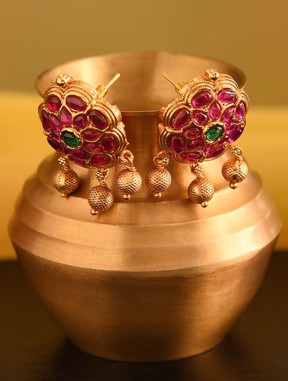Women Gold Push Back Brass Top