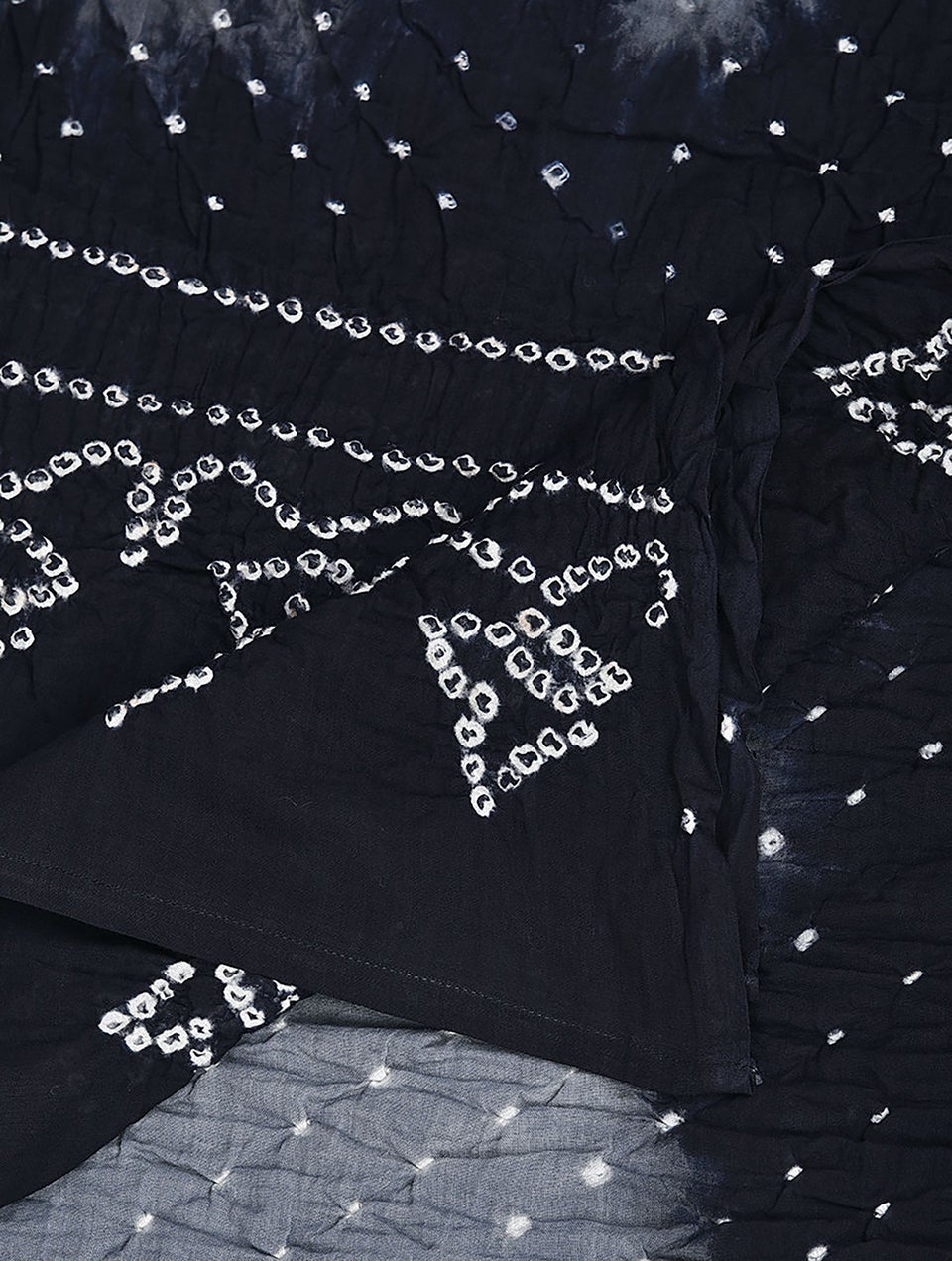Women Black Grey Bandhani Cotton Dupatta