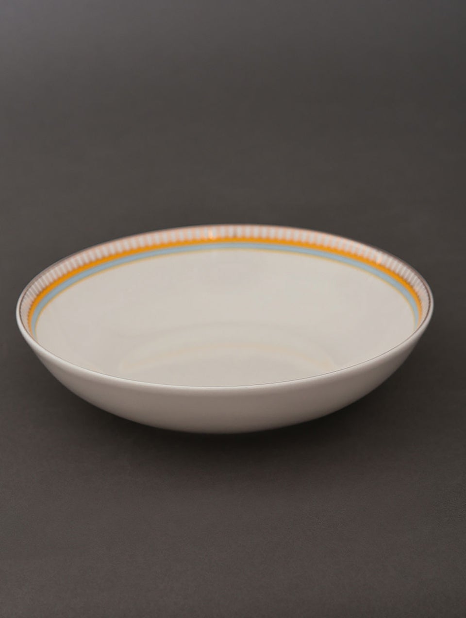 Handcrafted Porcelain Paithan Pasta Bowl With 24 Karat Gold Work