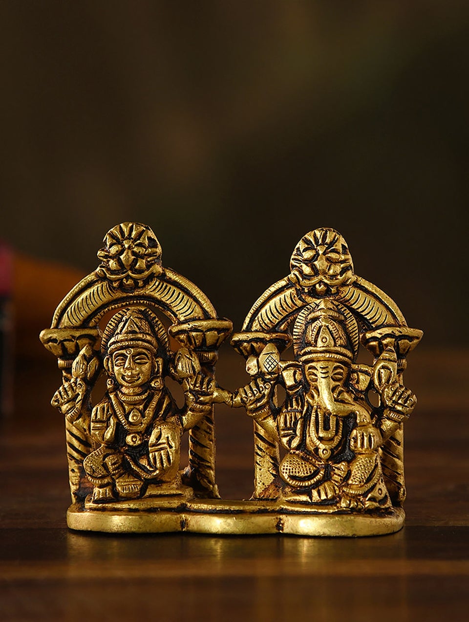 Brass Handcrafted Lakshmi Ganesha