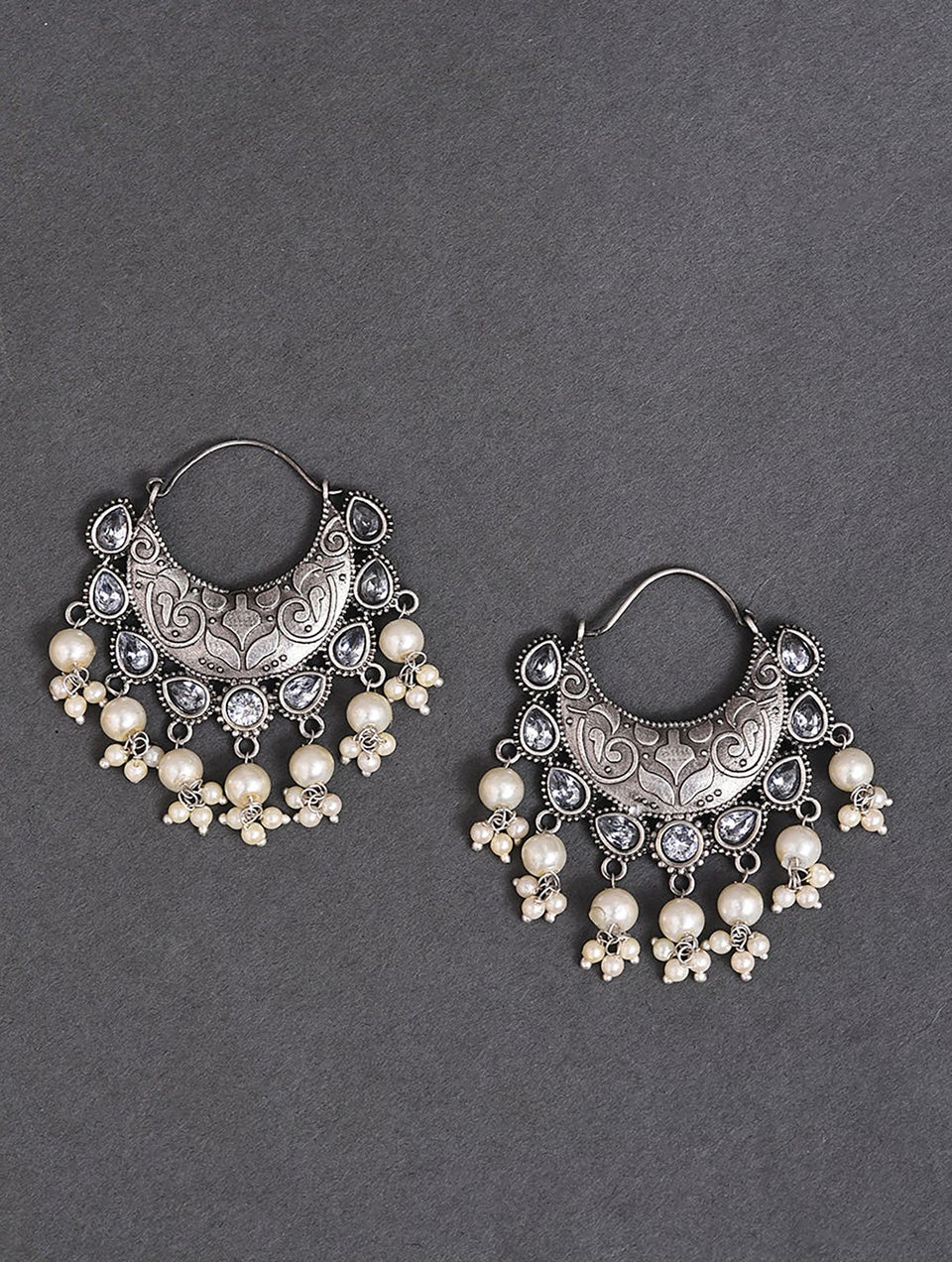 Tribal Silver Tone Earrings