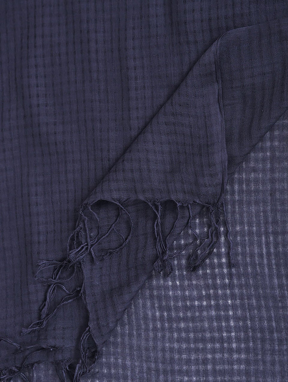 Indigo Handwoven Missing Check Cotton Dupatta