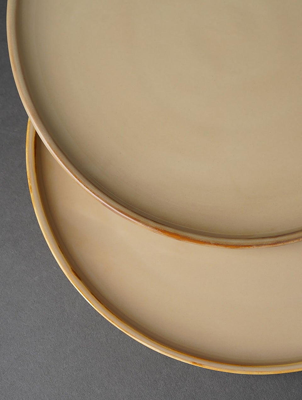 Beige Handcrafted Ceramic Dinner Plate