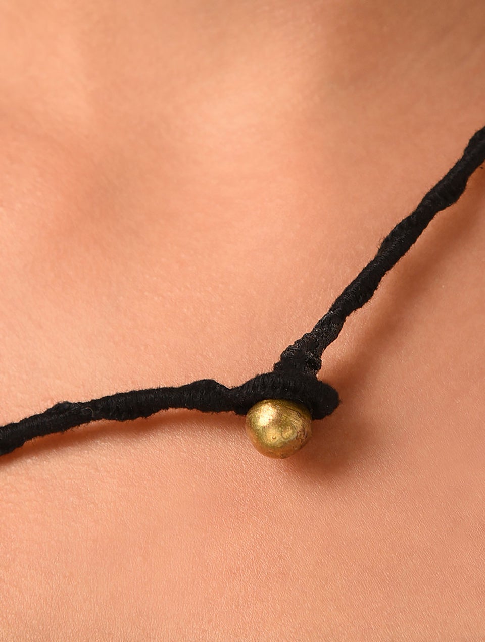 Women Black Gold Tone Dokra Necklace