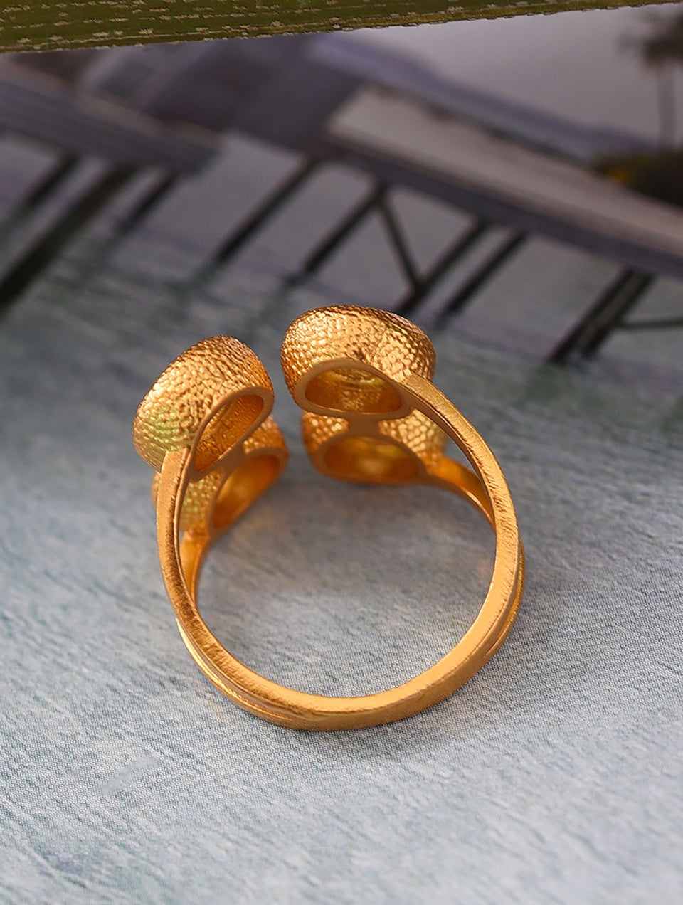 Women Gold Tone Silver Ring