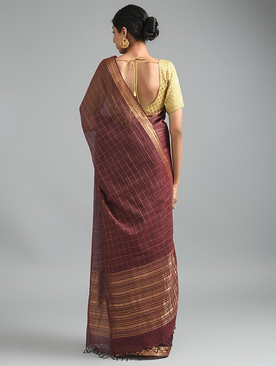 Women Maroon Handwoven Silk Cotton Saree