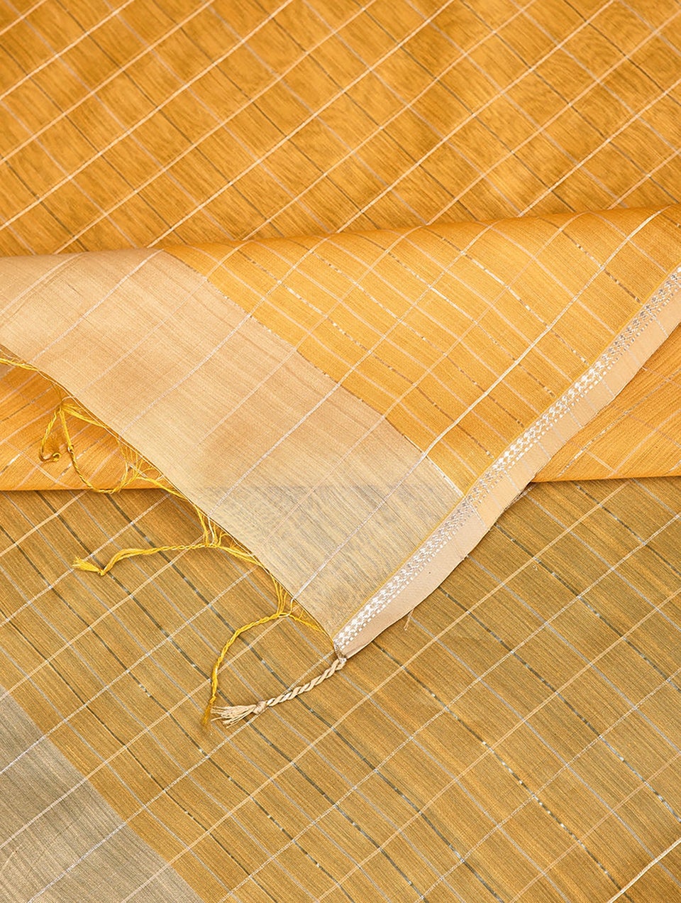 Women Yellow Handwoven Silk Cotton Dupatta