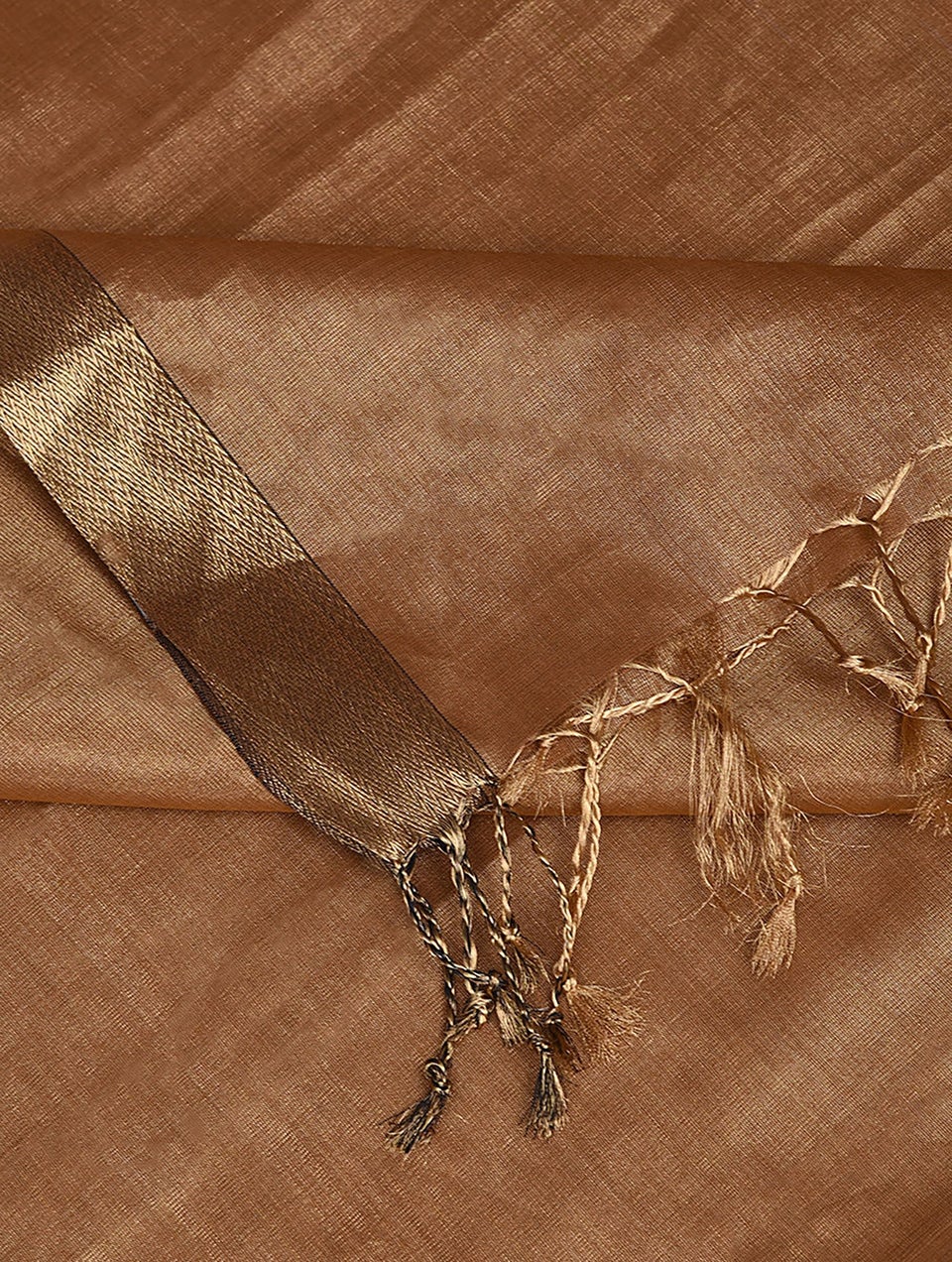 Women Brown Handwoven Silk Cotton Dupatta