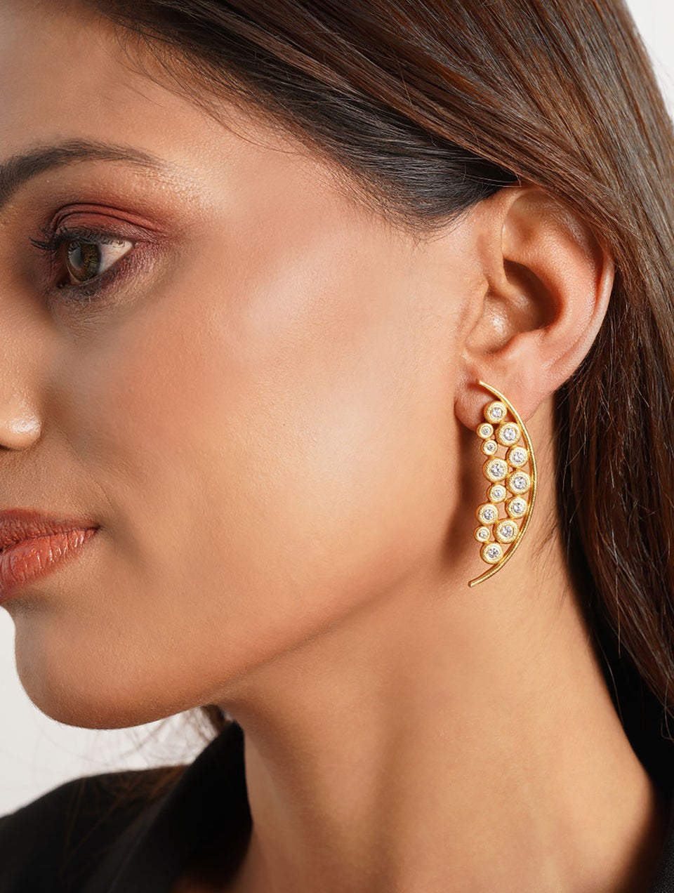 Women Gold Tone Silver Earrings
