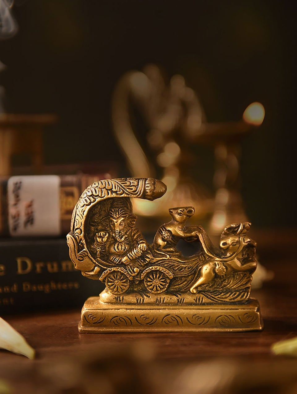 Brass Ganesha On A Chariot