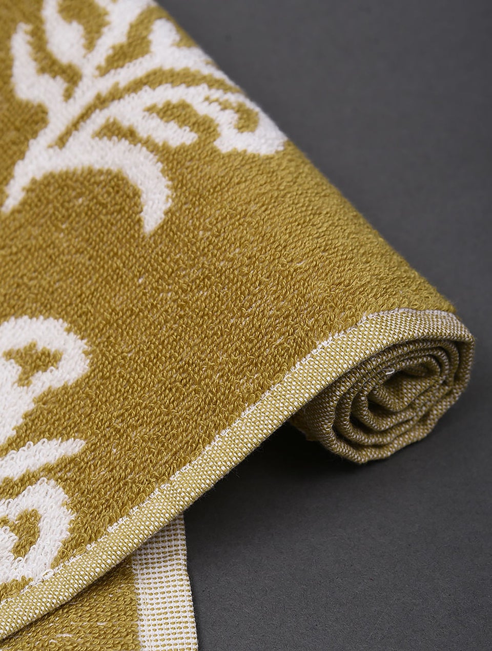 Mustard Jacquard Cotton Hand Towel