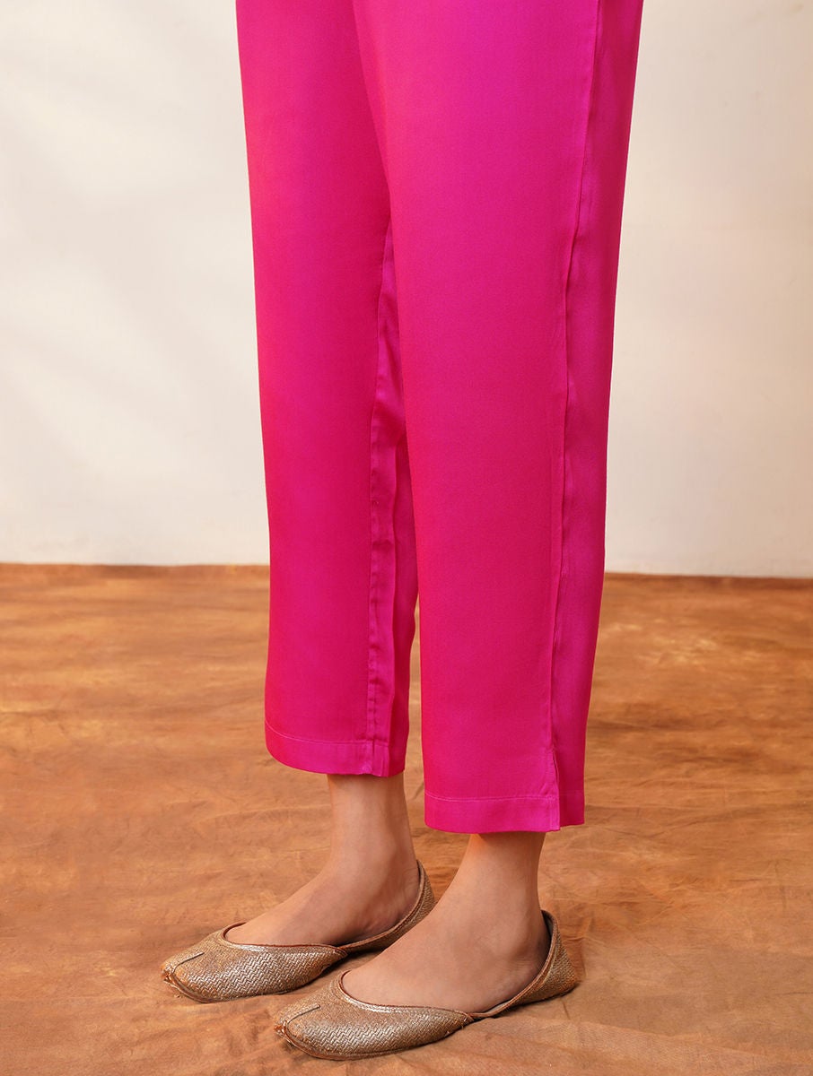 Pink Elasticated Waist Modal Pants