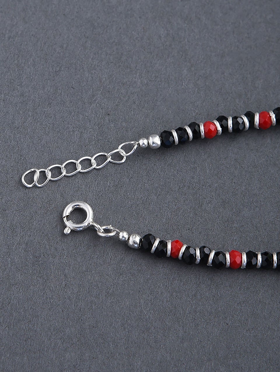 Women Black Red Silver Nazariya Bracelet