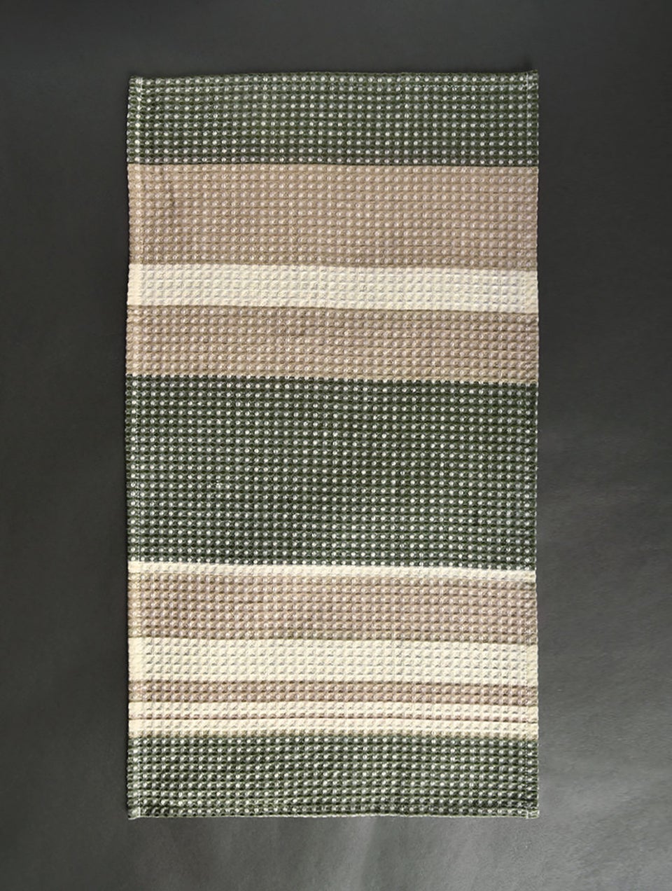 Green And Grey Honeycomb Cotton Hand Towel