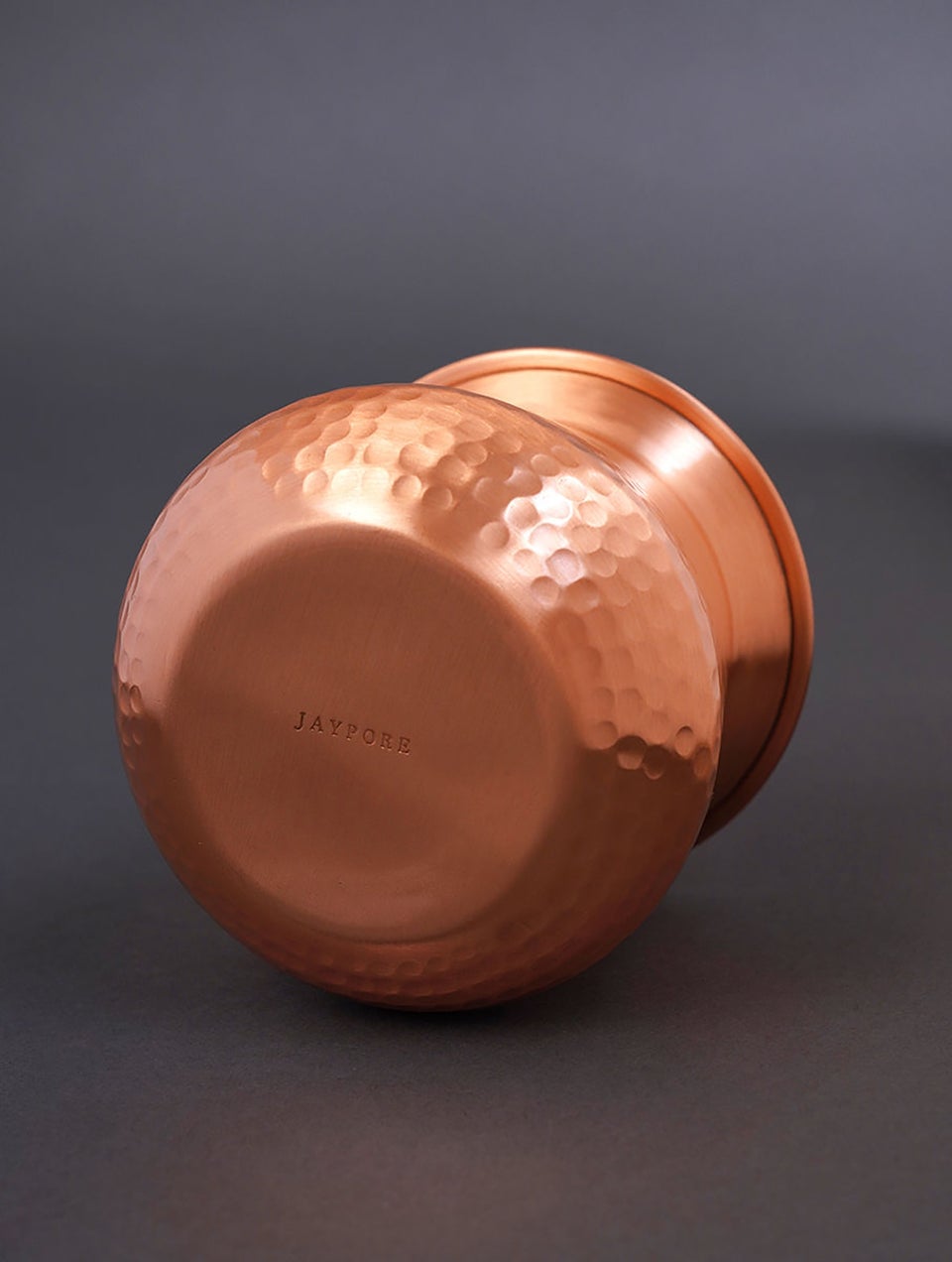 Copper And Brass Lota With Lid And Glass