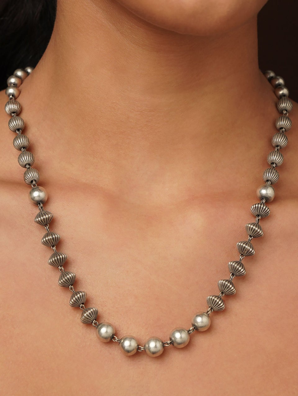Women Tribal Silver Necklace