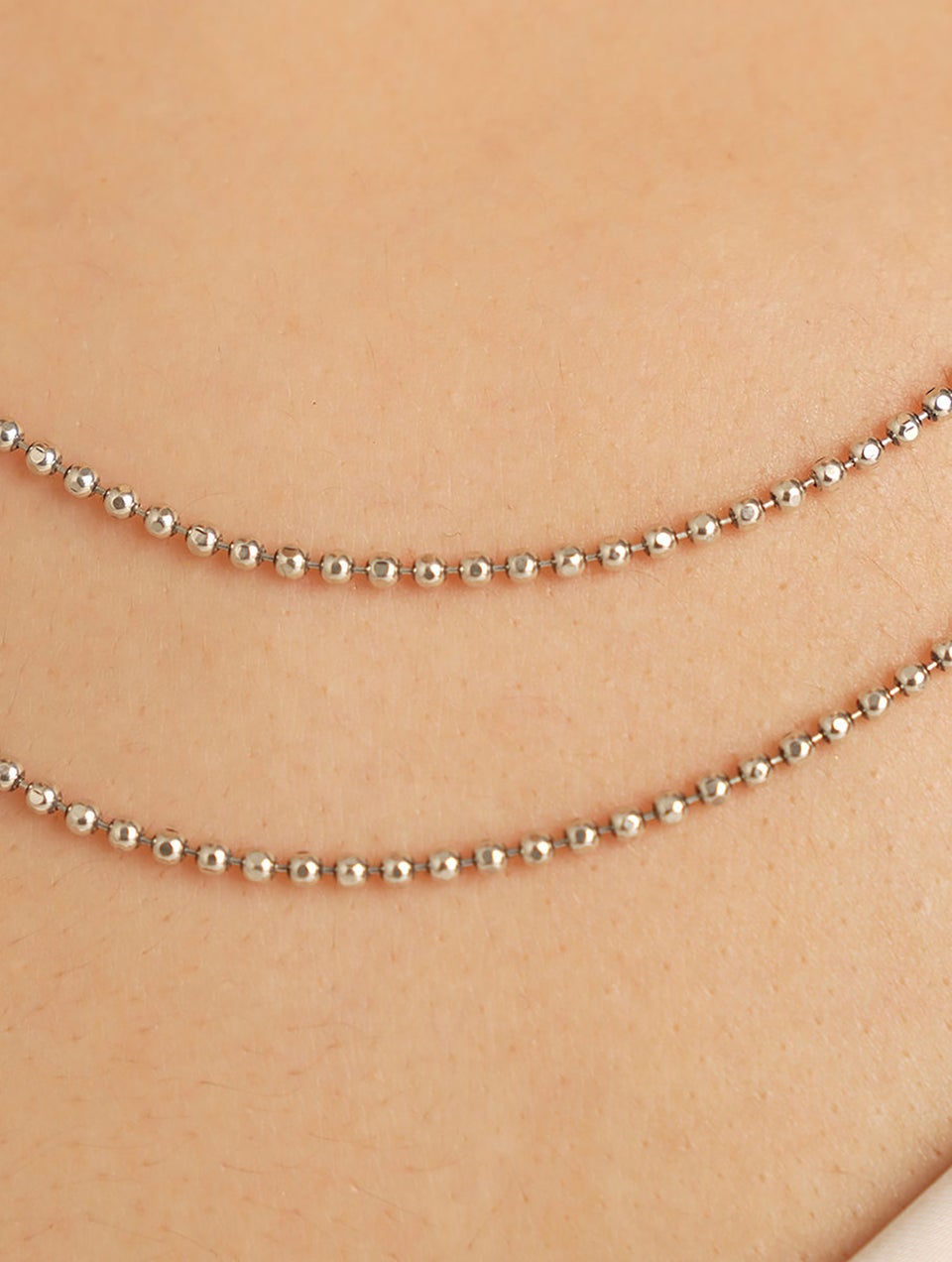 Women Double Layered Silver Chain