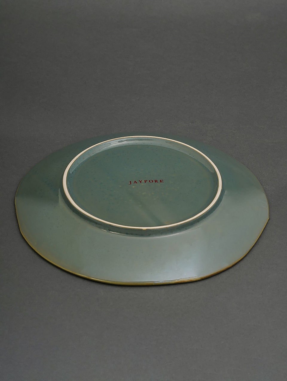 Lustrous Jade Organic Shaped Stoneware Quarter Plate