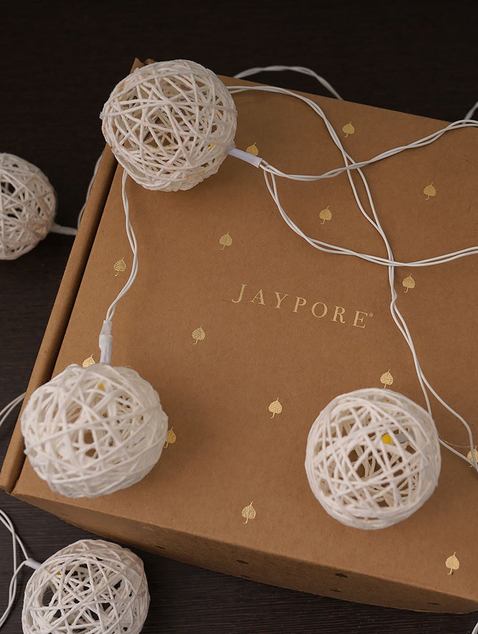 White Decorative Jute String Light In A Gift Box