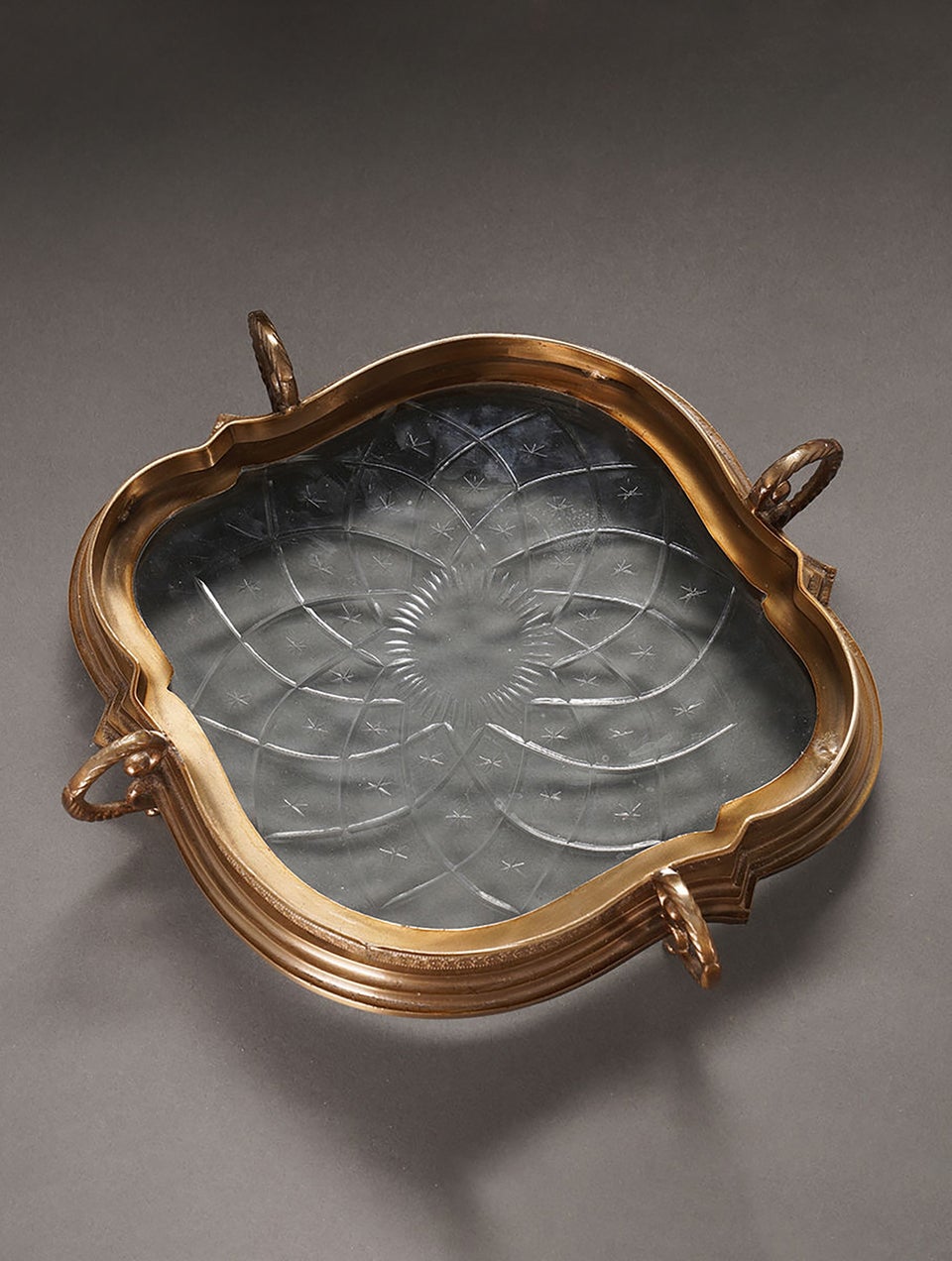 Metal And Glass Decorative Tray