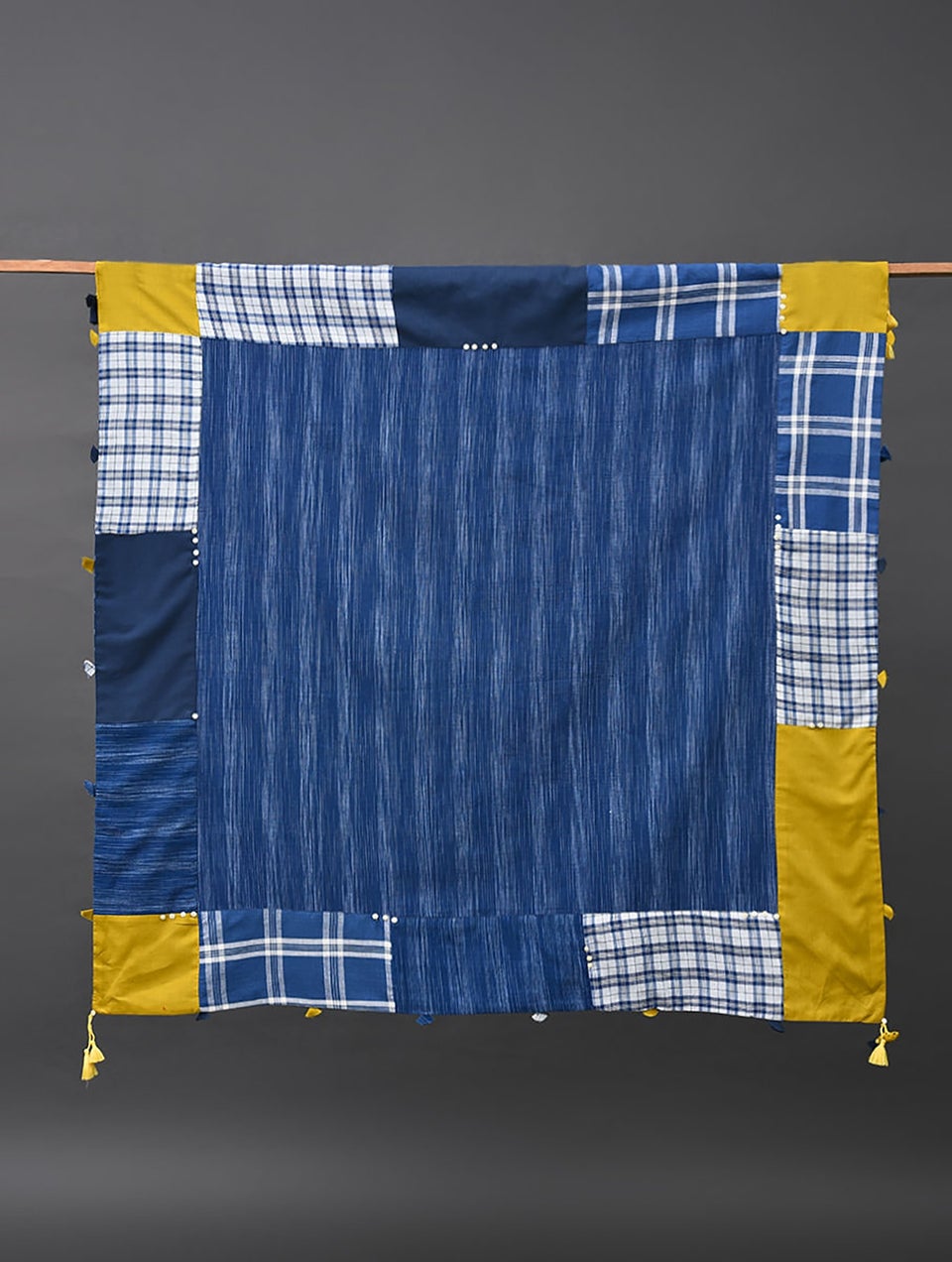 Women Blue Cotton Hand Woven Collection Dupatta