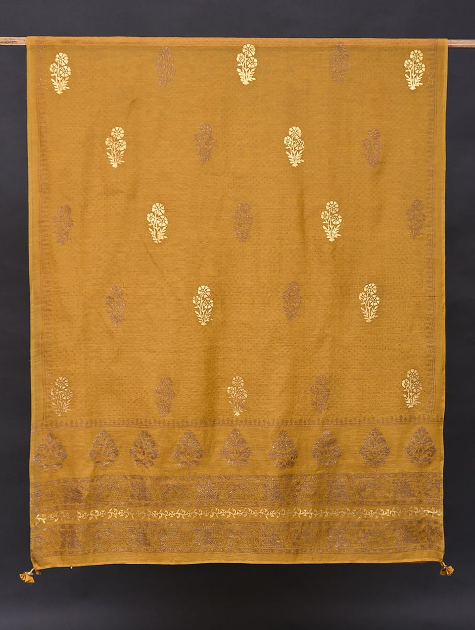 Women Mustard Silk Cotton Dupatta