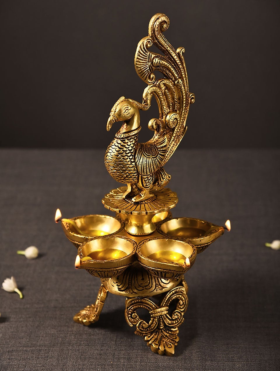 Brass Handcrafted Peacock Oil Diya