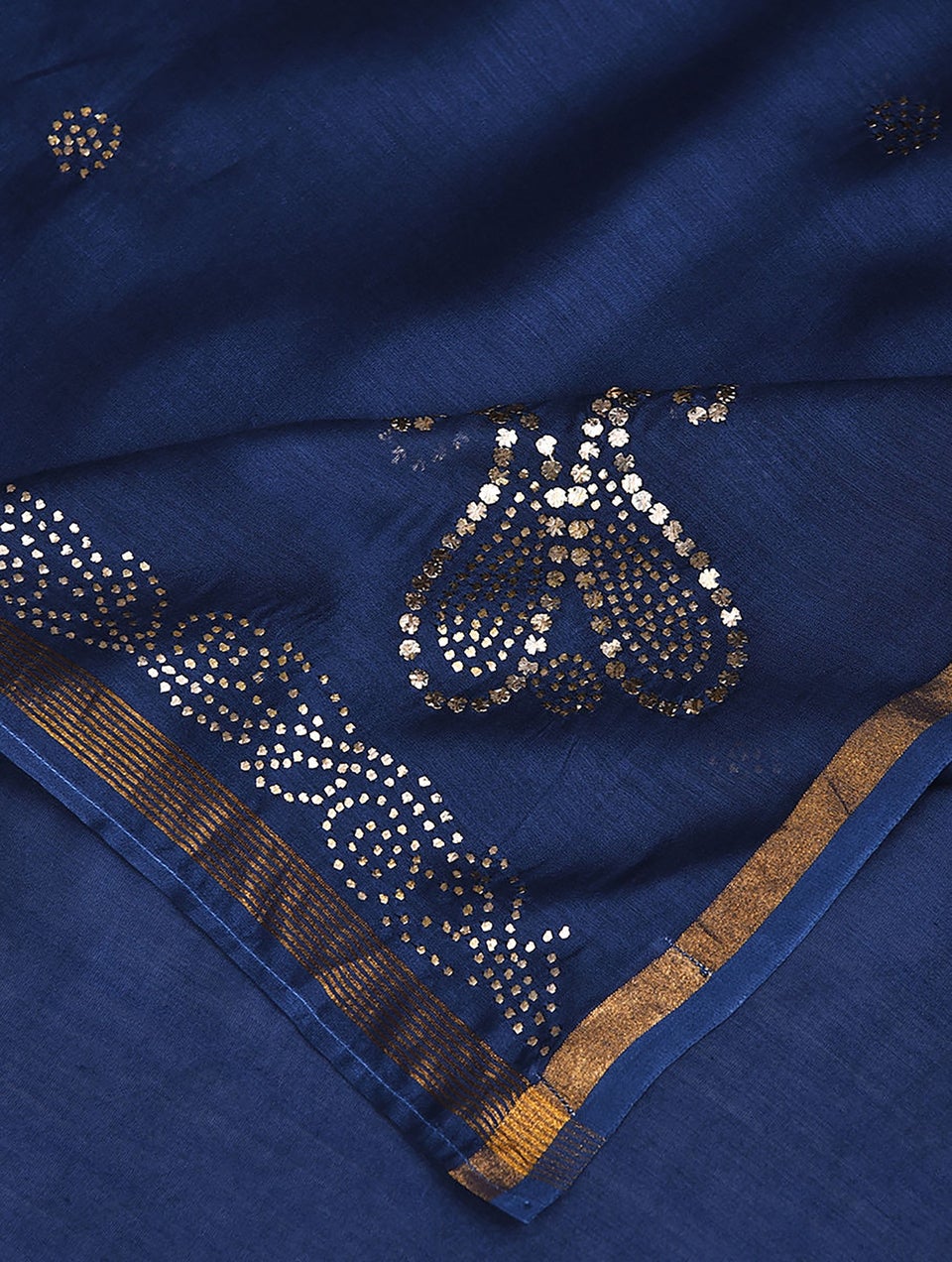 Women Blue Kamdani Silk Cotton Stole