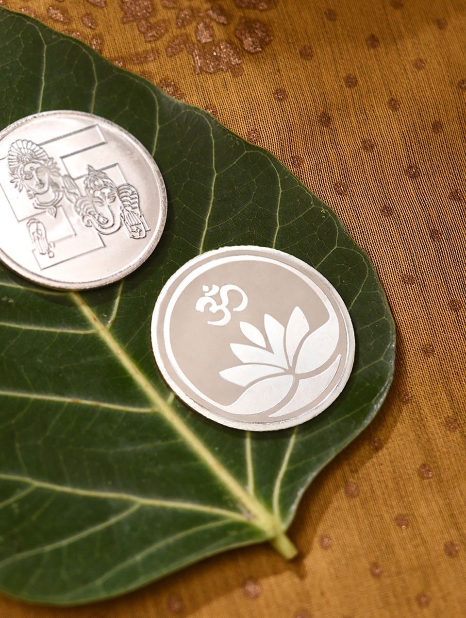 Lotus with Om Silver Coin