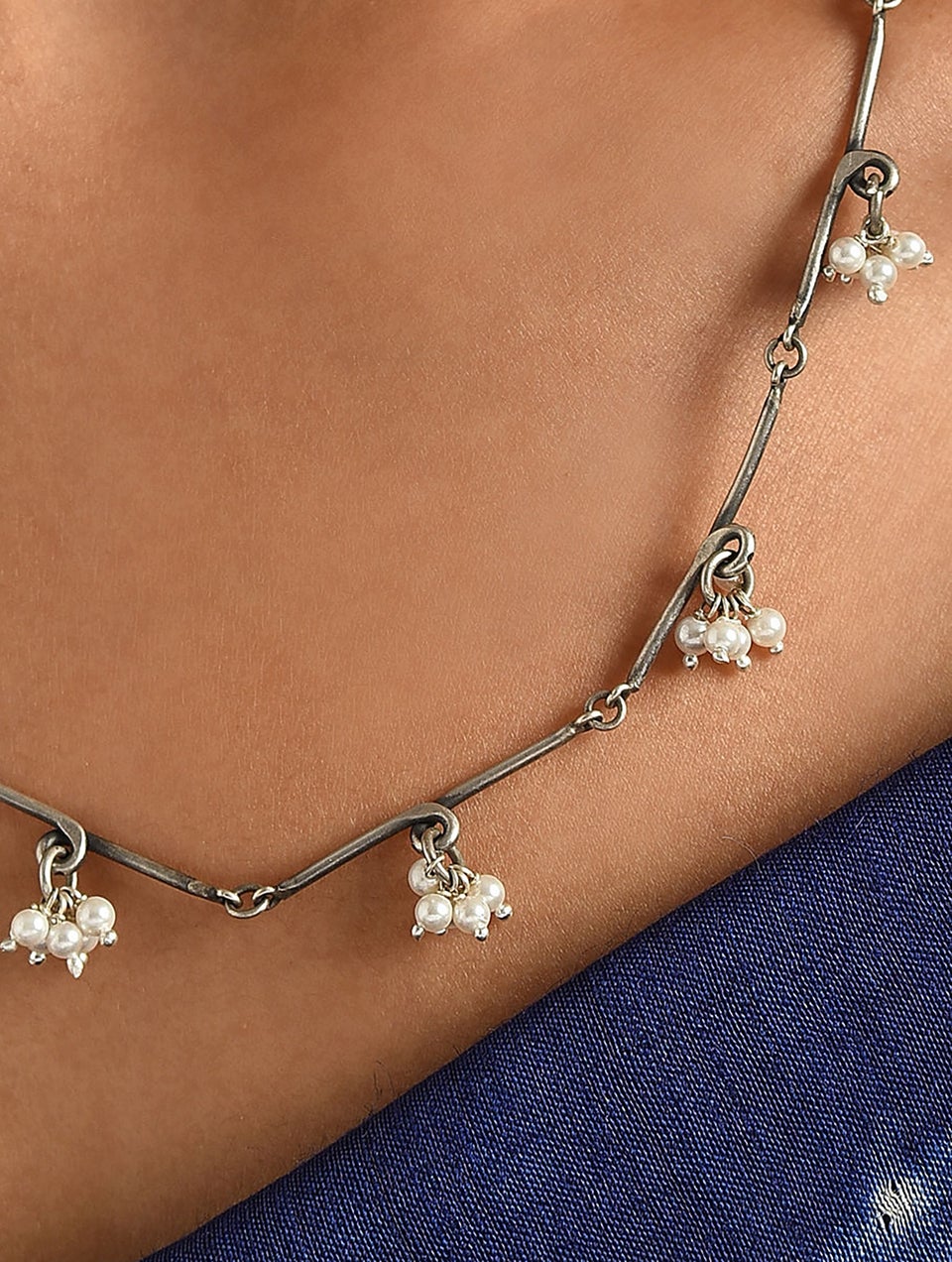 Women Tribal Silver Necklace