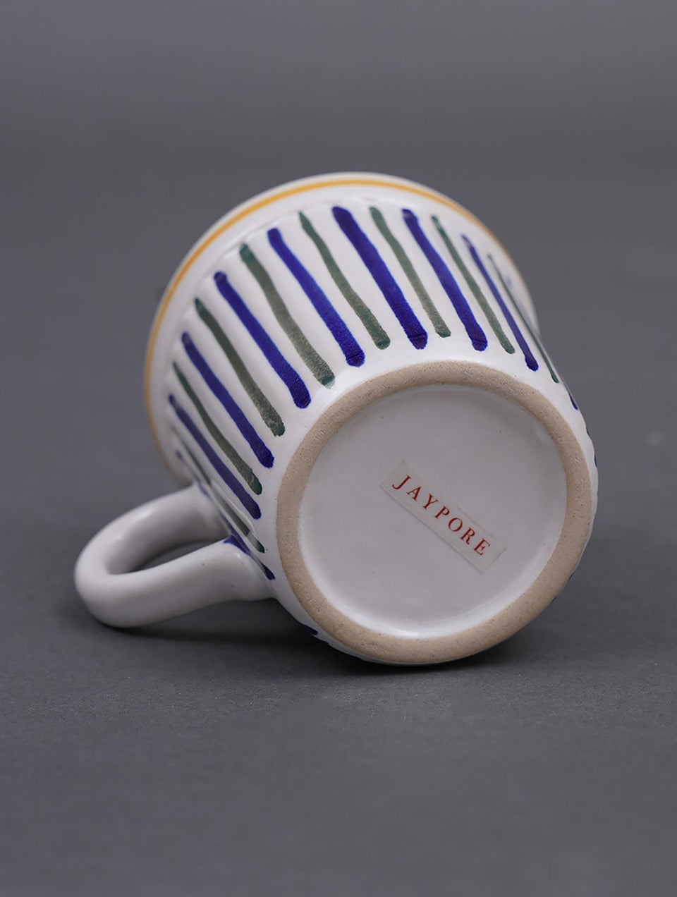 Handpainted Ceramic Ribbed Mugs