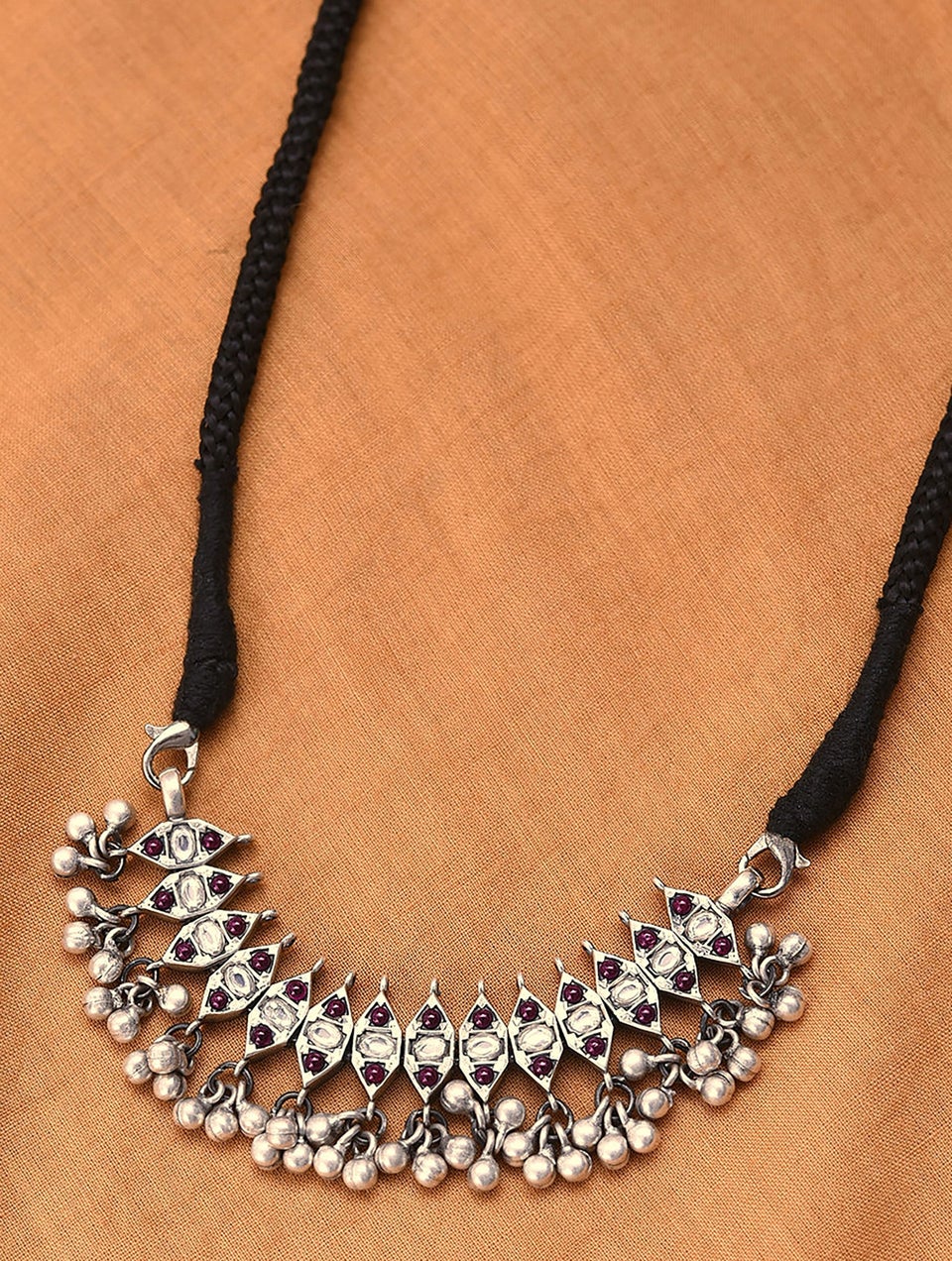 Women Tribal Silver Choker Necklace