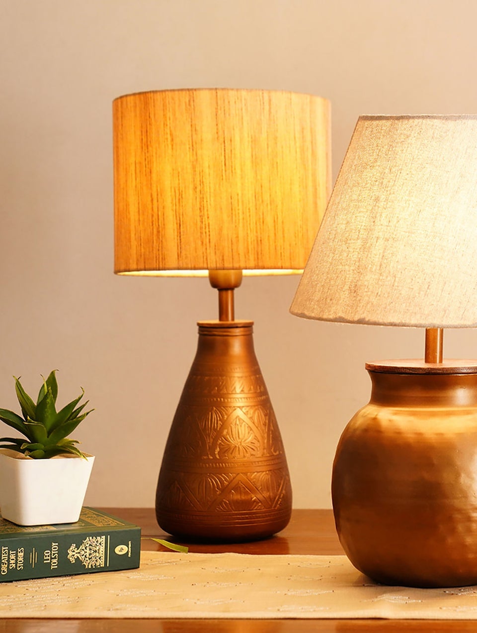 Handcrafted Etched Lamp Stand