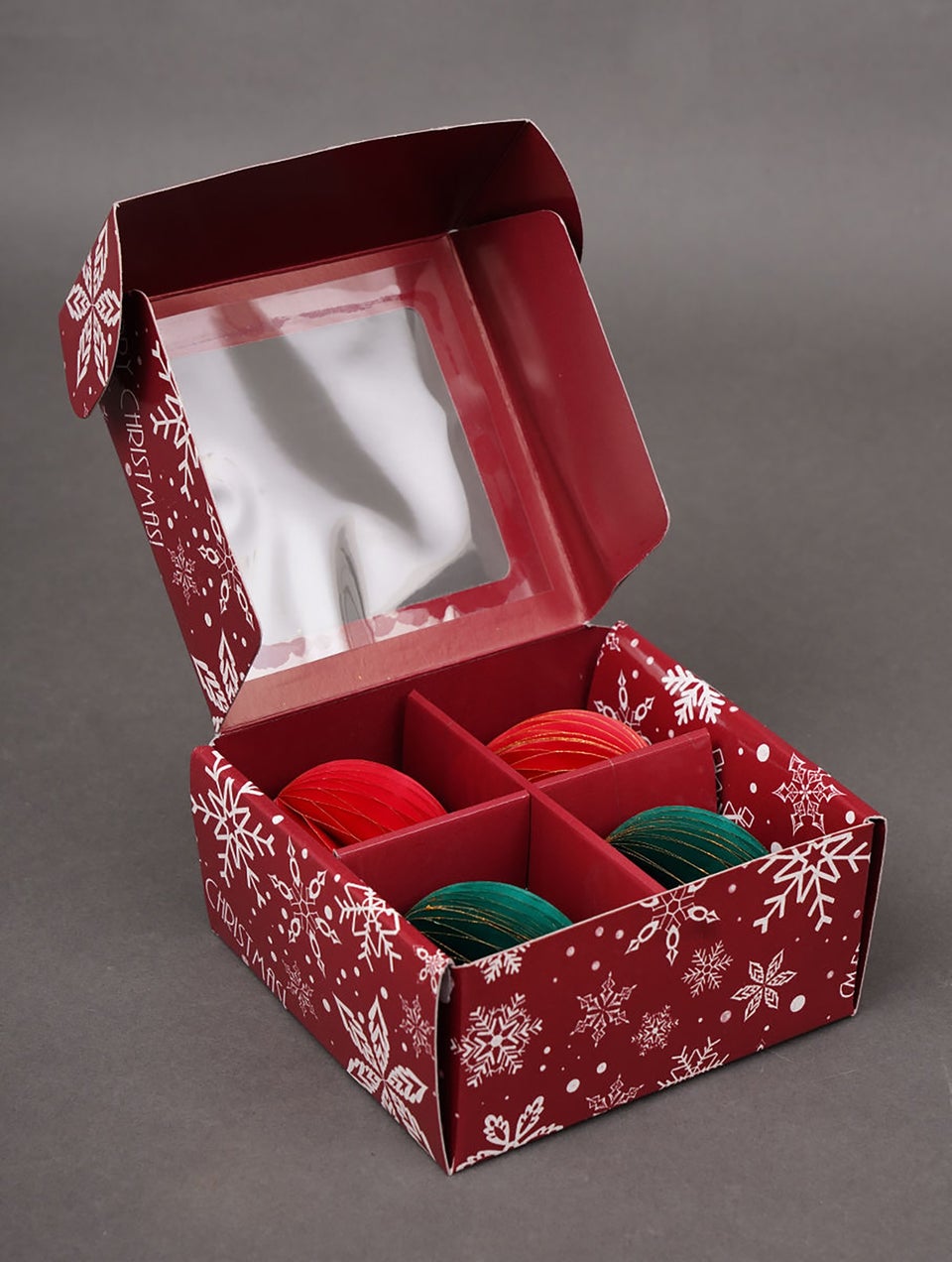 Handcrafted Paper Christmas Ornaments In A Gift Box