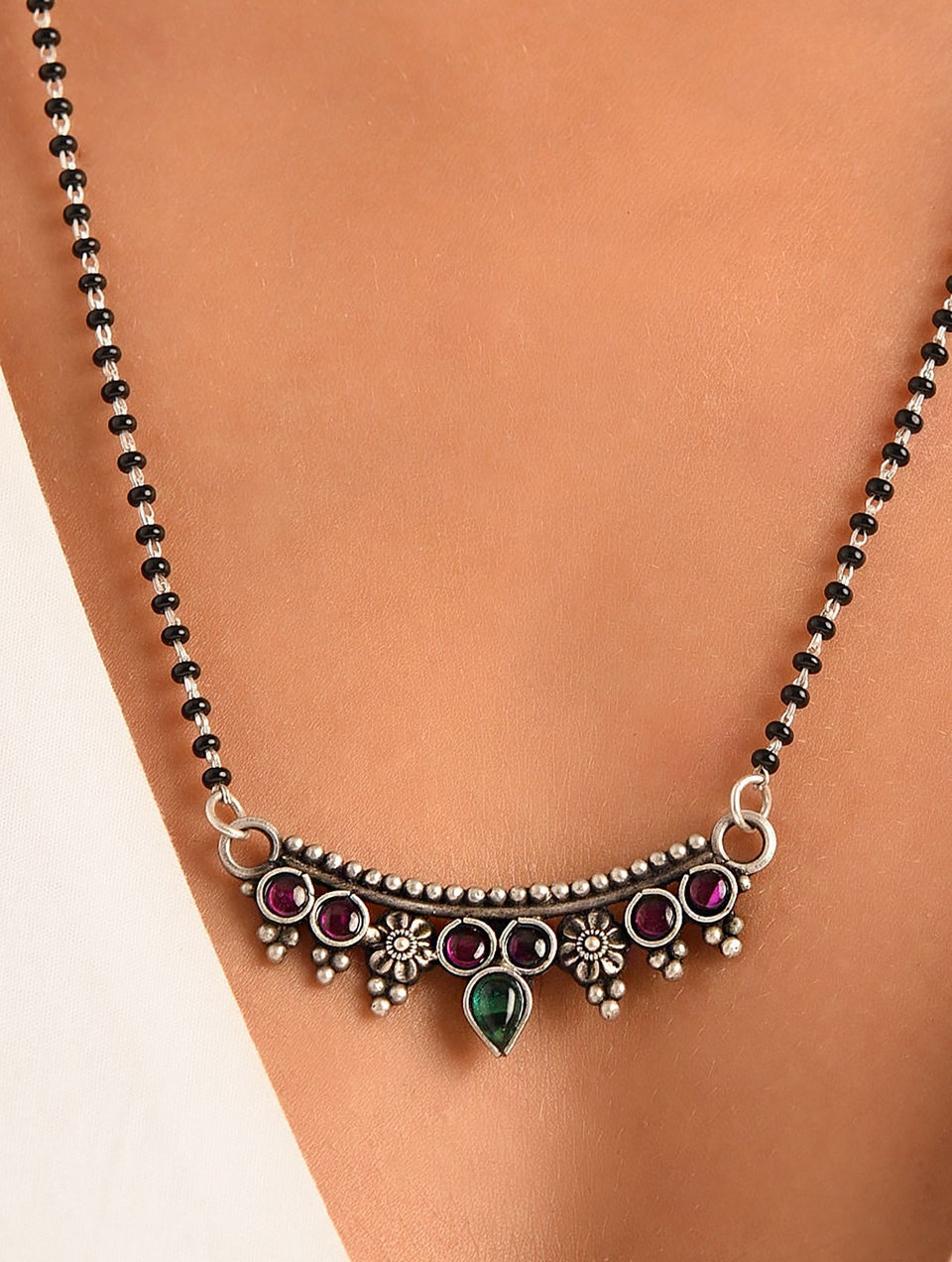 Women Tribal Silver Mangalsutra Necklace