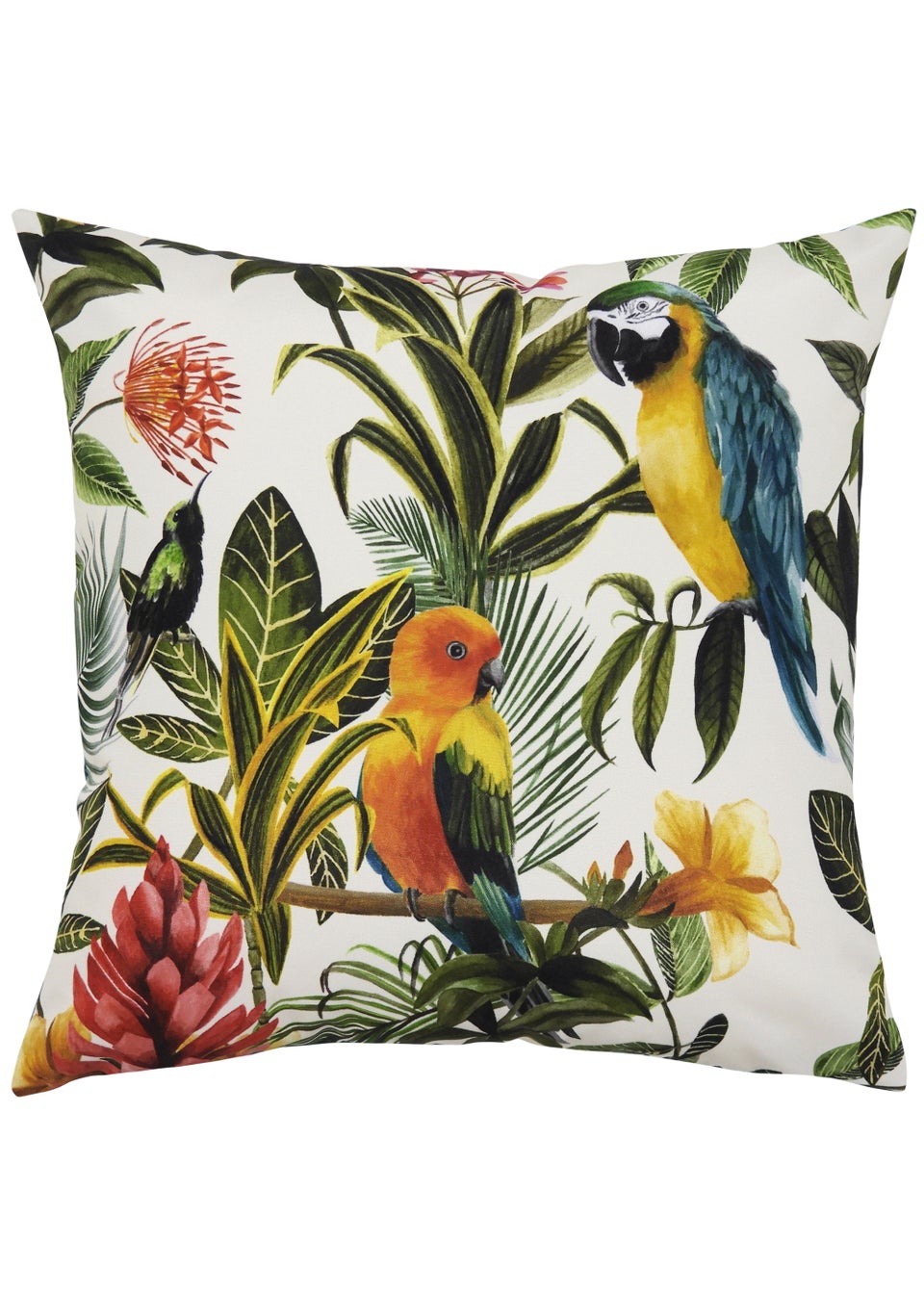 Evans Lichfield Parrots Outdoor Filled Cushion (43cm x 43cm x 8cm)
