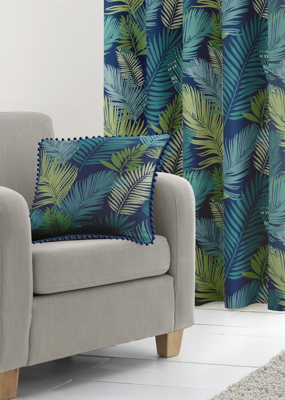 Fusion Tropical Curtains Multi Filled Cushion (43cm x 43cm)