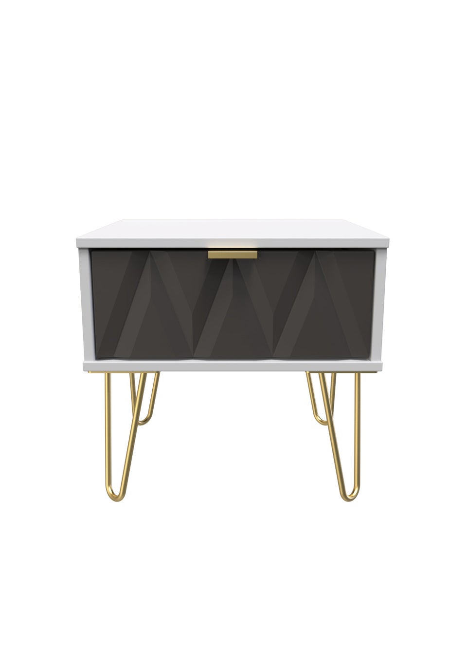 Swift Prism 1 Drawer Bedside Table (41cm x 45cm x 39.5cm)