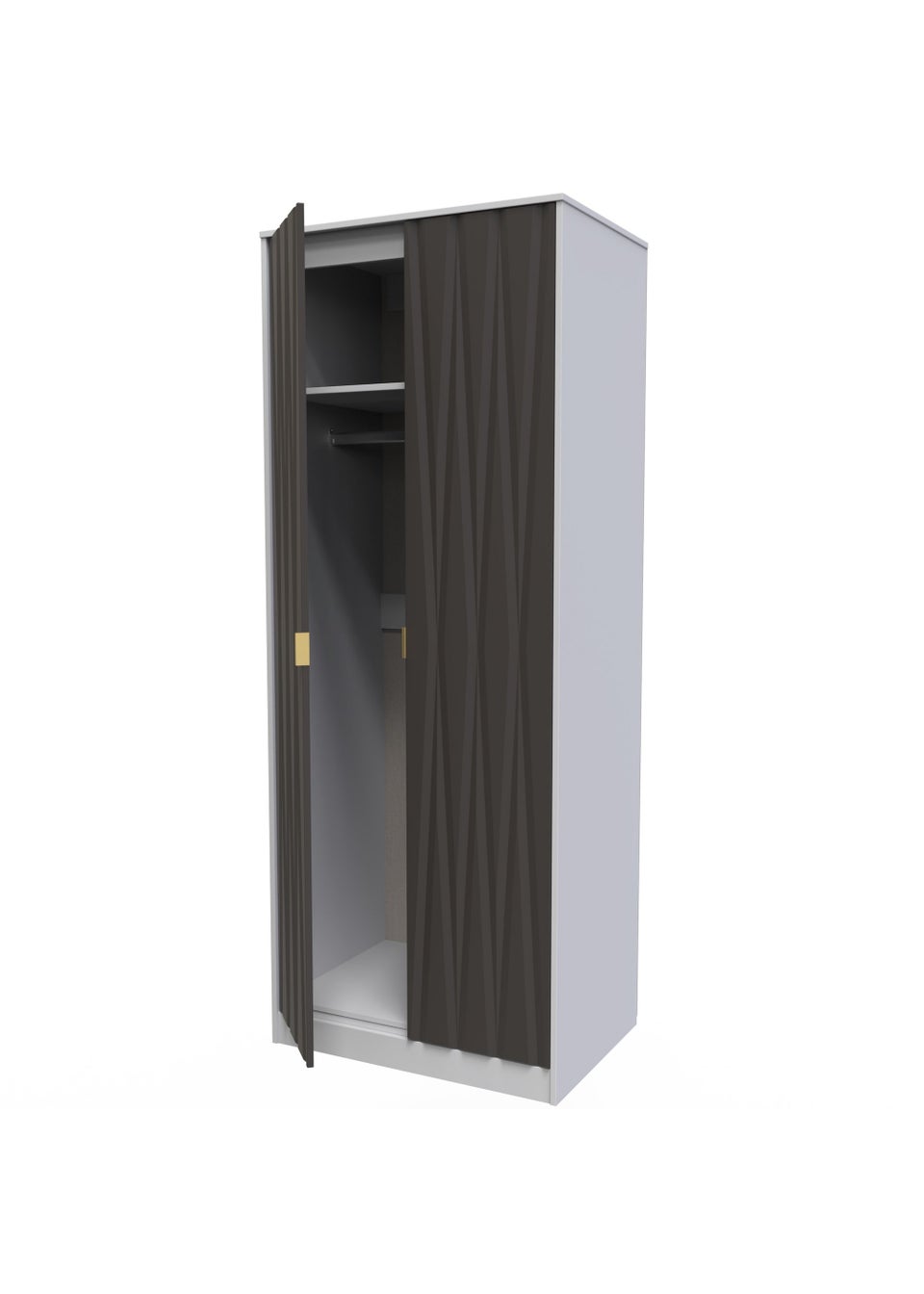 Swift Prism 2 Door Wardrobe (201.5cm x 76.5cm x 53cm)