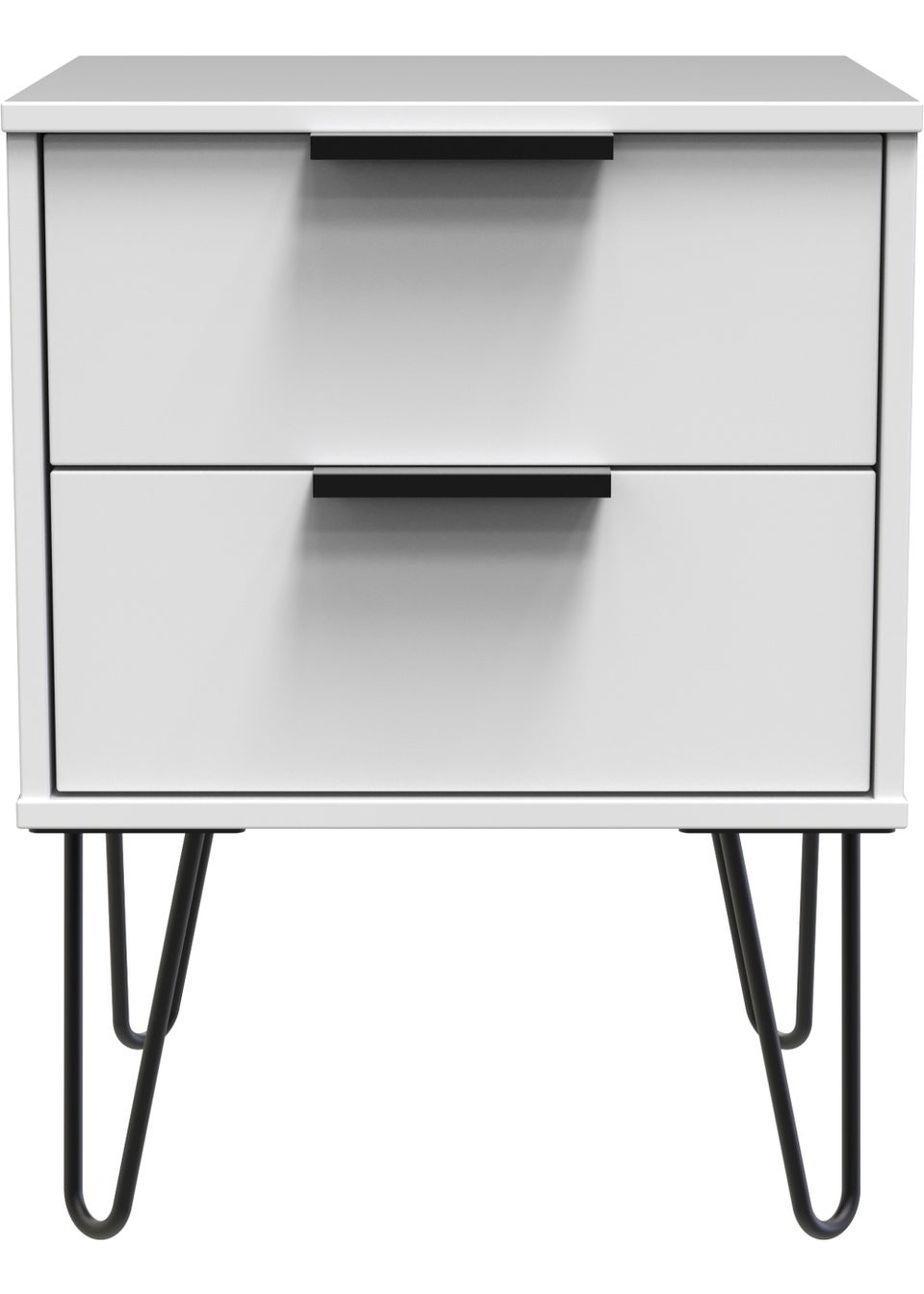 Swift Milano 2 Drawer Bedside Table (50.5cm x 41.5cm x 39.5cm)