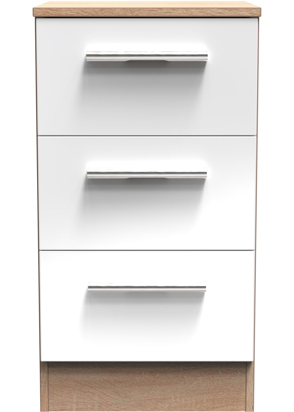 Swift Prague 3 Drawer Bedside Table (69.5cm x 39.5cm x 41.5cm)