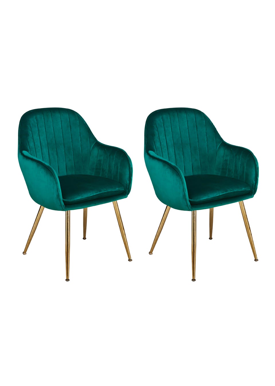 LPD Furniture Set of 2 Lara Dining Chairs Forest Green