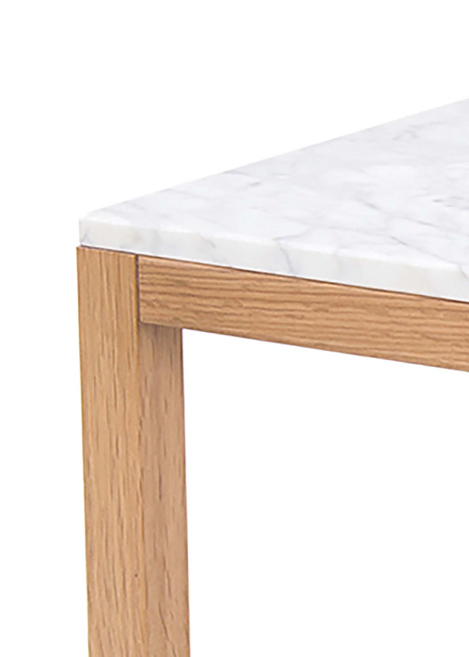 LPD Furniture Harlow End Table Oak-White Marble Top (400x400x400mm)